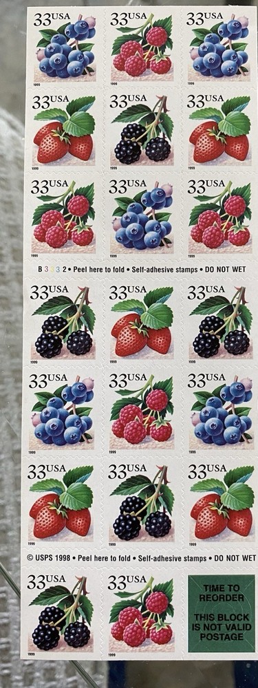 US Postage Stamps 20 Featuring Fruits