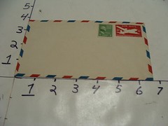 unused Airmail envelope 5 cent printed + 1 cent added