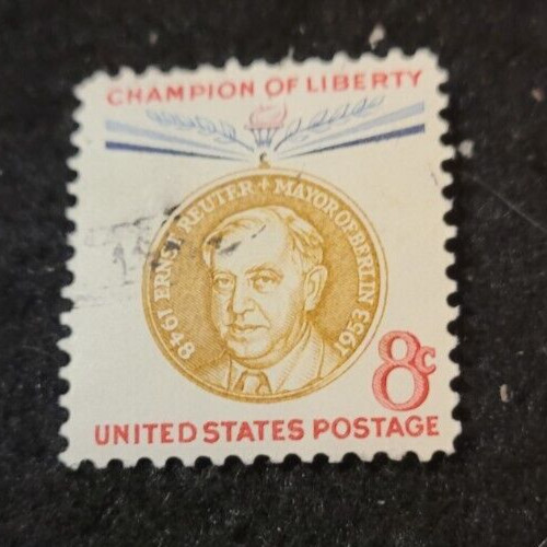 # 1137 – 1959 8c Champions of Liberty: Ernst Reuter Used 1 Stamp + 2 FREE Stamps