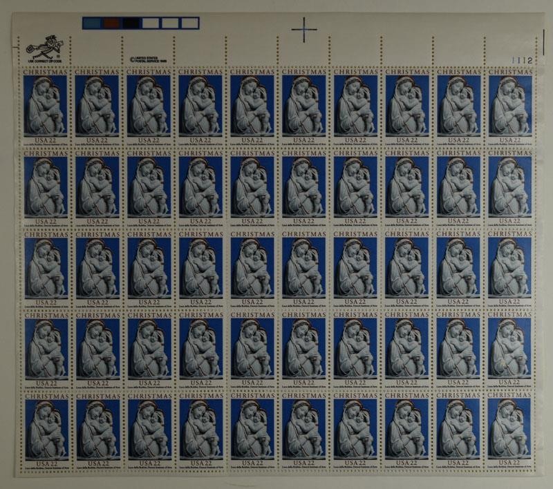 US SCOTT 2165 SHEET OF 50 CHRISTMAS STAMPS 22 CENT FACE MNH