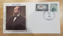 James Garfield, 3 & 10 Cent Stamps, Cancelled 11-19-76, Colorano «Silk» Cachets