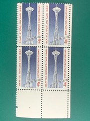 US Postage Seattle World’s Fair 1962 Plate Block 4Cents Stamps Unused